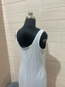 White Lace Trim Slip Dress