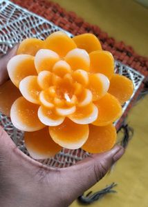 Lotus Candle ornaage color