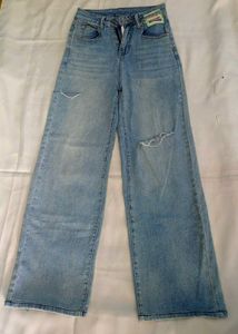 Ripped Wide Leg Jeans
