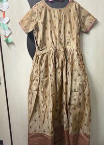 Self design stitched flared gown
