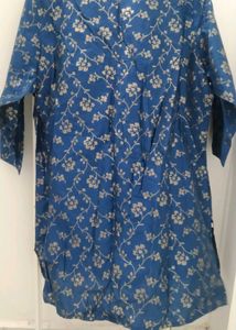 Blue Floral Print Kurta