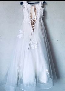 Ivory A Line Floor Touch Dress Gown