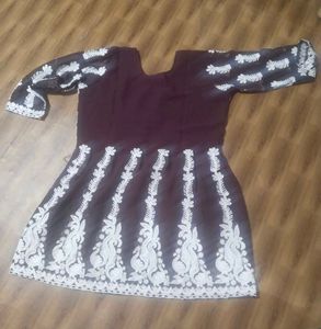Heavy Chikankari Work Anarkali Kurta