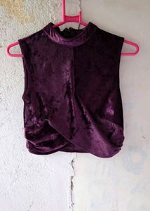 Purple Velvet Crop Top