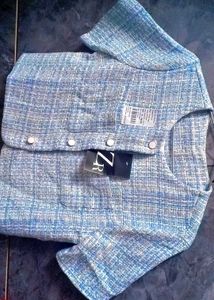 Zara Textured Blue Jacket