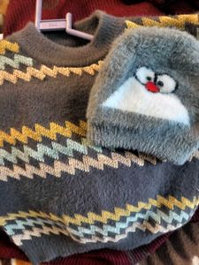 Combo Of Brand New Sweater And Cap For Kids