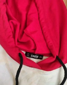 Shein Color blocked cropped hoodie