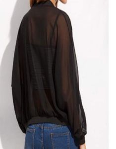 Sheer Black Bomber Jacket