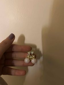 Pearl Drop Earrings with Bow Detail