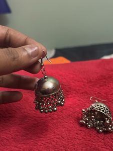 Silver Jhumka Earrings
