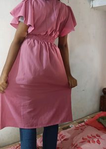 Pink Smocked Waist Dress