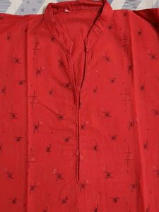 Red Printed Kurta