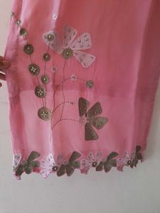 Pink Floral Kurta Set