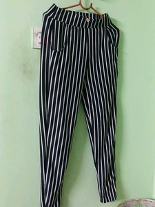 Black Strips Trouser