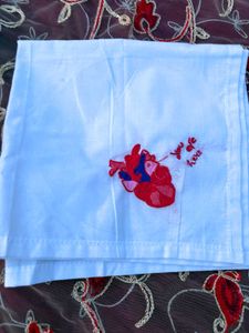 Romantic Detailed Heart Embroidered Handkerchief