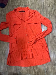 Orange Button-Down Shirt