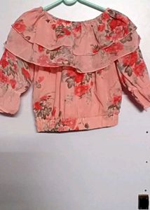 Pink Floral Crop Top
