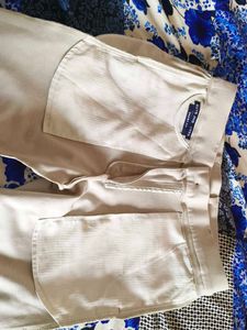 Beige Cropped Trousers