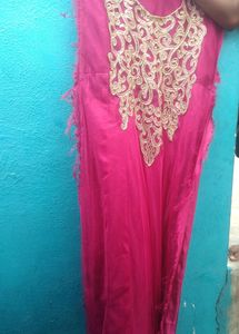 2 Combo Unstiched Net Dress (Pink&amp;Blue)