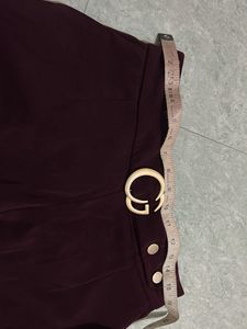 Wine Colour Formal Trouser For Women