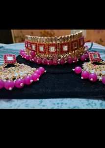Pink Mirror jwellery Set