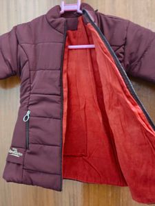 Girls Maroon Puffer Jacket