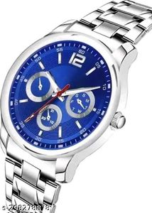 Stylish Men&#39;s Blue Dial Wristwatch