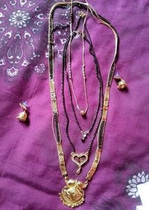 Combo Of 4 Mangalsutra With Earrings💖
