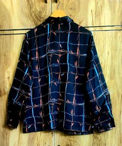 Black Printed Shirt Size-44+