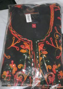 Floral Thread Work Designer Women Kurti, Dopatta