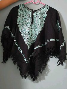 Embroidered Black Kaftan Top