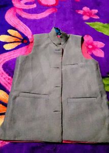Pink &amp; Gray  Accent Nehru Vest