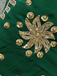 Emerald Green Embellished Saree