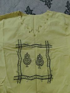 Yellow Block Print Tunic Dress