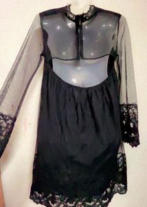 Black Lace Detail Dress