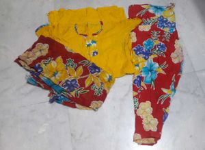 3 In 1 Cotton Kurta Suit Set