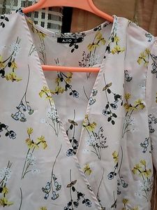 Floral Print Wrap Top