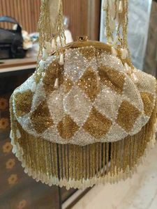 Golden White Batua Bag