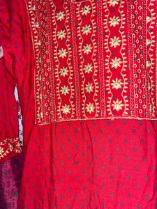 Red Embroidered Kurti