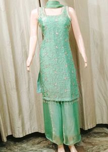 Elegant Teal Kurta plazzo Set