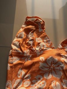 Orange Floral Top