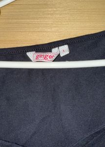 Black Sweatheart Neck Top