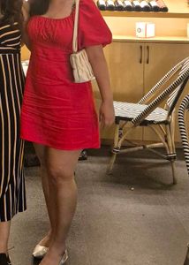 Red Puff Sleeve H&M Mini Dress