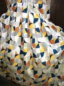 New Geometric Print Long Sleeve Anarkali kurti