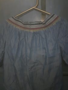 Brand New Half Shoulder Denim Top