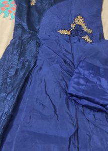 Elegant Blue Ethnic Dress (Set of 2)