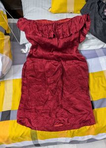 Chic Red Off-Shoulder Dress