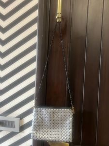 Silver Sling Bag- Detachable Chain