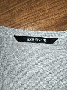 Silver Shimmer Button-Down Cardigan