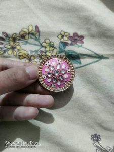 Pink Kundan Ring